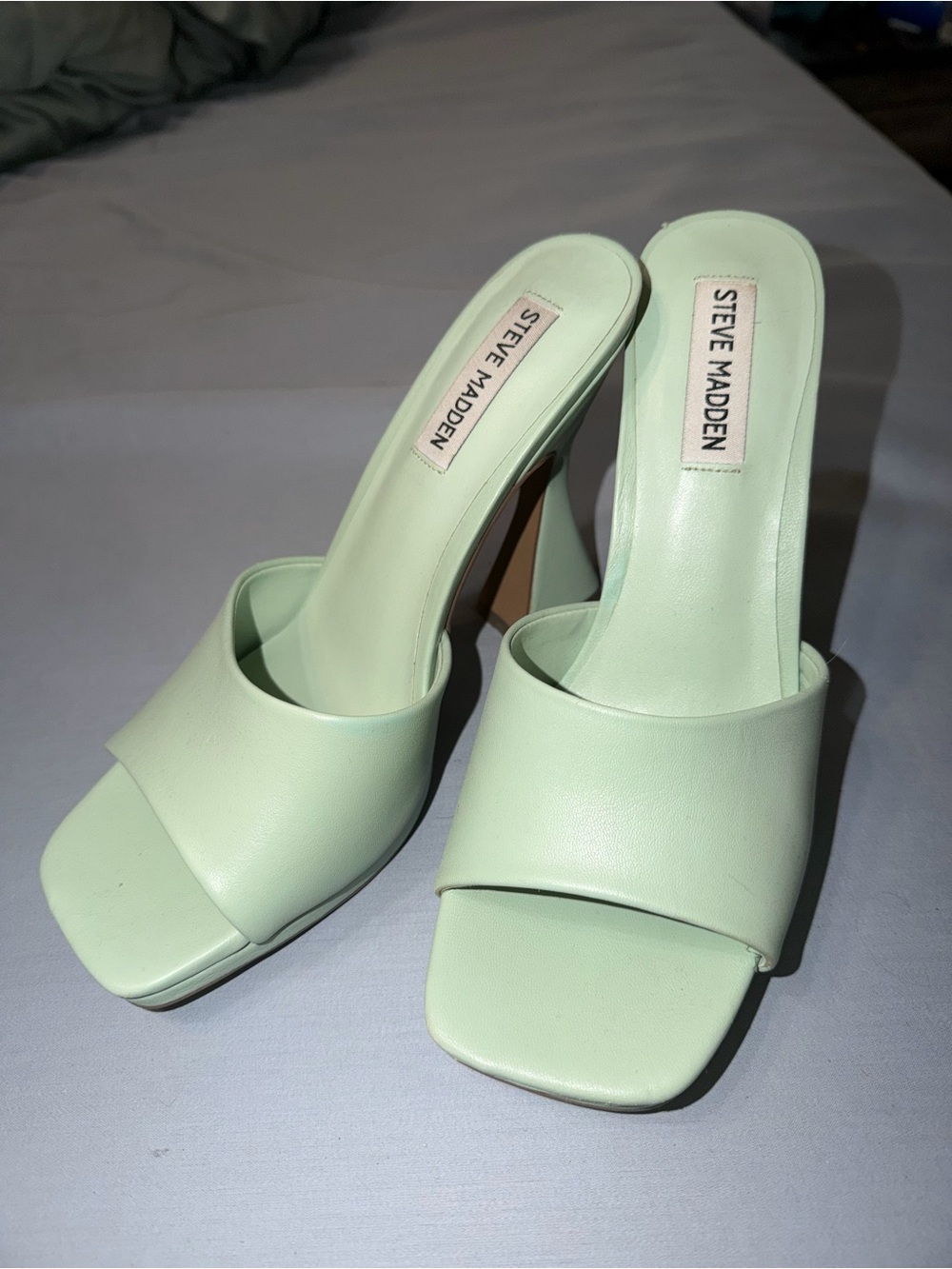 Steve Madden Mint Green Slide Mules
